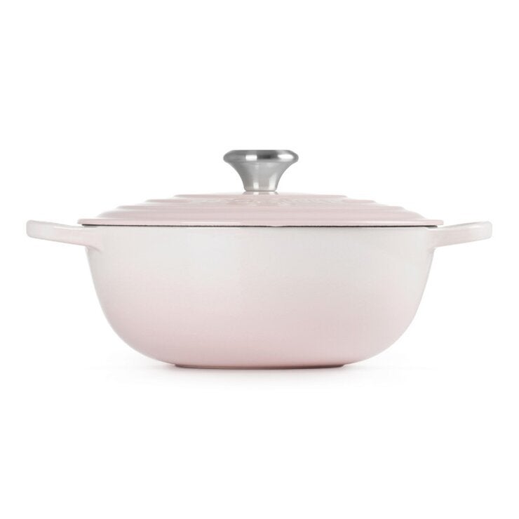 Le Creuset 琺瑯鑄鐵媽咪鍋 含鋼頭鍋蓋 28公分 貝殼粉 Le Creuset 琺瑯鑄鐵媽咪鍋 含鋼頭鍋蓋 28公分 貝殼粉