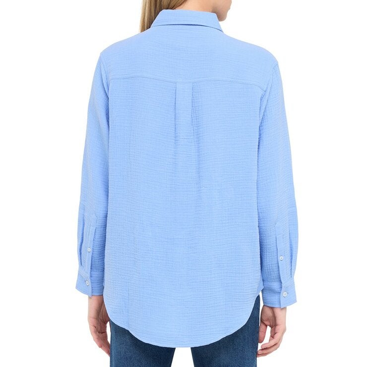 GAP 女長袖襯衫 藍 GAP 女長袖襯衫 藍