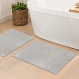 Mineral Spring 柔軟浴室地墊 2入 40公分 X 60公分 白銀灰
