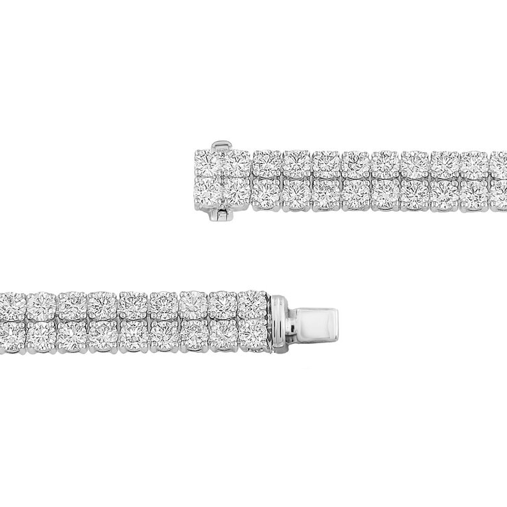 12克拉14K白K金圓形鑽石手環 VS2/I