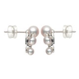 Tokyo Pearl 0.1克拉 18K白K金 3.5公釐 - 6.0公釐 Akoya珍珠鑽石耳環 - 139123