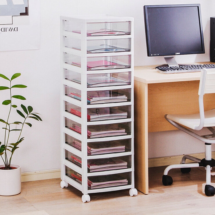 IRIS OHYAMA 附滾輪10層收納櫃