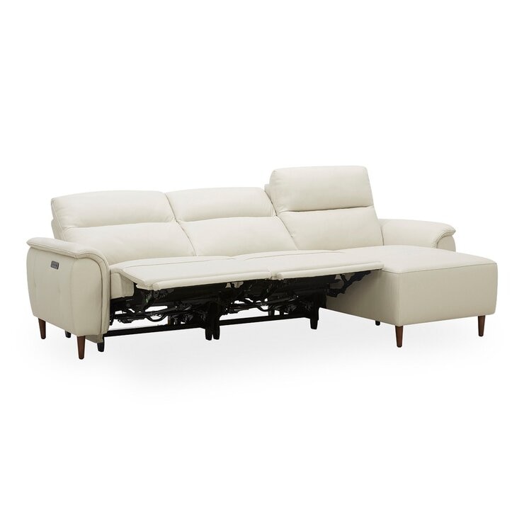 Aiden & Ivy 牛皮電動L型沙發 右