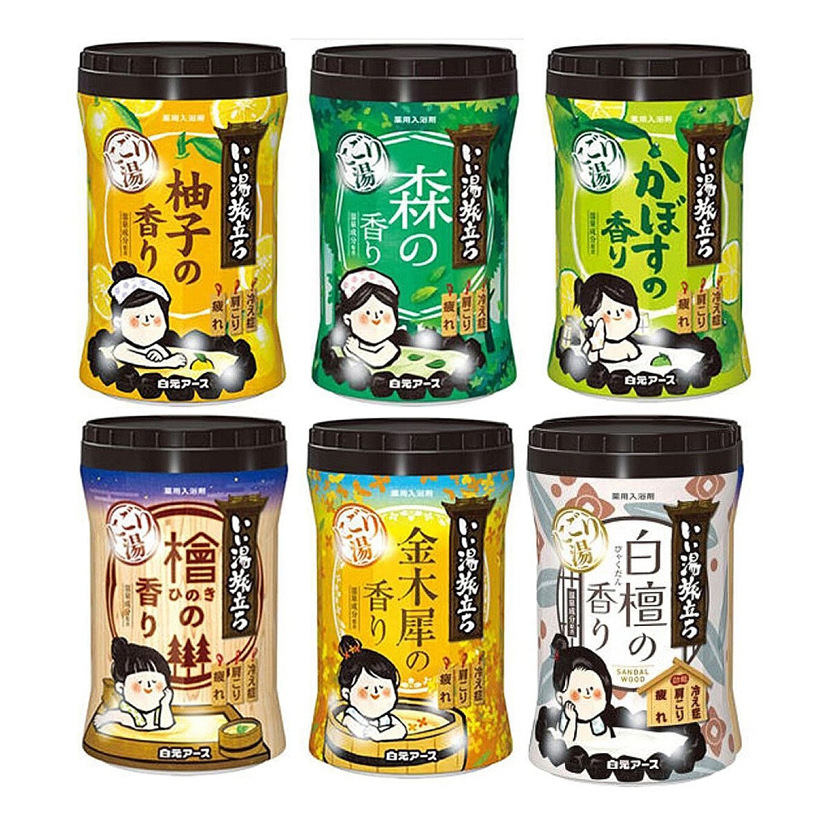 白元名湯之旅 碳酸浴鹽 600公克 X 6罐組 白元名湯之旅 碳酸浴鹽 600公克 X 6罐組