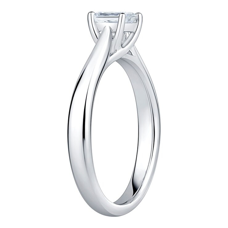 0.50 克拉 18K白K金 方形鑽石戒指 VS2/I