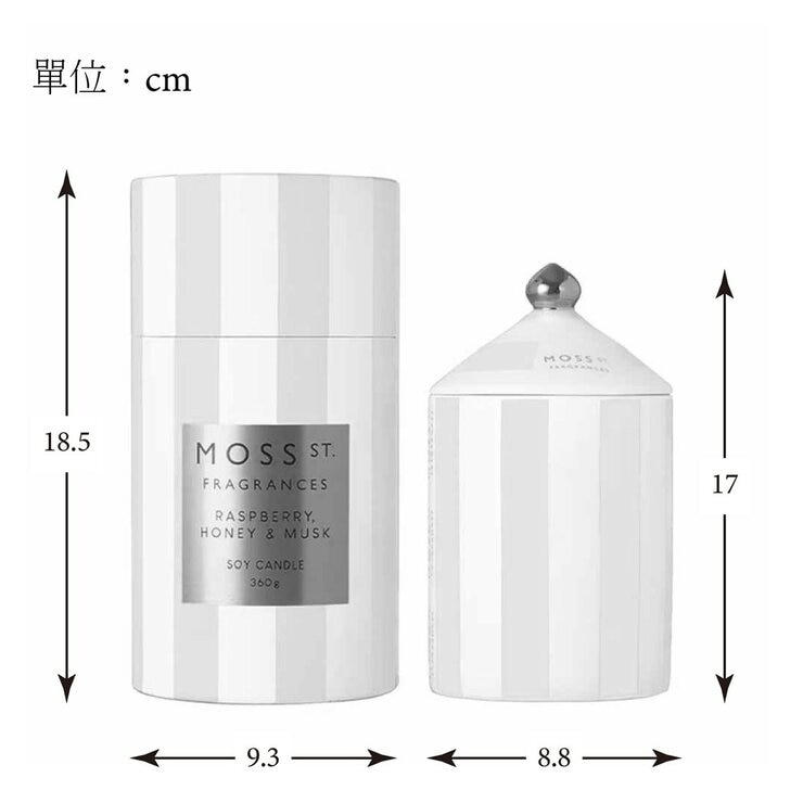 MOSS ST. FRAGRANCES 大陶瓷蠟燭 360公克 檀香與柑橘香