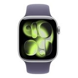 Apple Watch Series 11 GPS + 行動網路 42公釐 銀色鋁金屬錶殼 附霧紫色運動型錶帶 S/M
