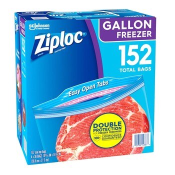 Ziploc 雙層夾鏈冷凍保鮮袋-大 152入 Ziploc 雙層夾鏈冷凍保鮮袋-大 152入