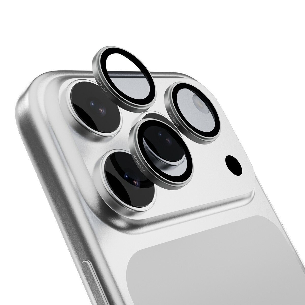 MAGEASY MagStand 360 M 磁吸旋轉支架防摔手機殼 iPhone 17 Pro Max(透明) + 鏡頭保護貼Lenz(迷霧) + Vetro 9H 鋼化玻璃保護膜