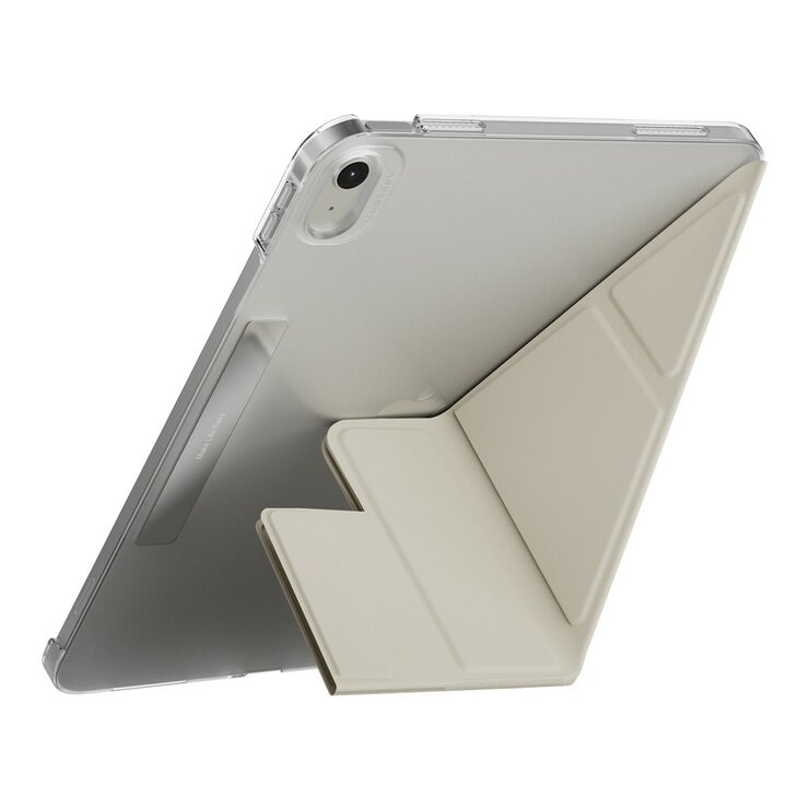 MAGEASY Facet 全方位支架透明背蓋保護套 適用於 2022 iPad 10.9吋 A14 & 2025 iPad 11吋 A16 星光白