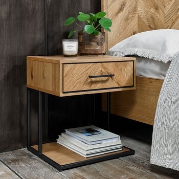 Bentley Designs Riva Rustic 橡木 單層抽屜床頭櫃