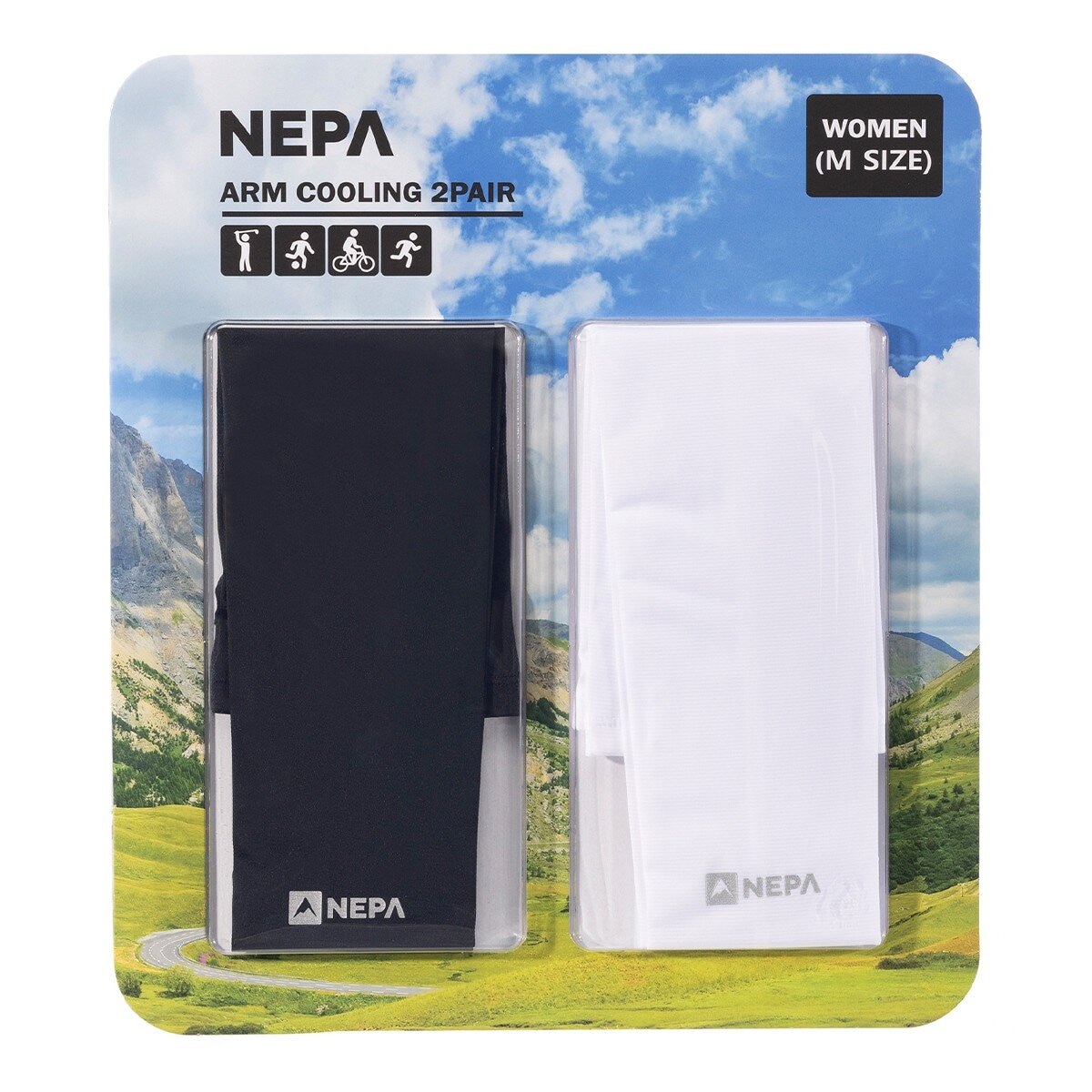 NEPA 涼感袖套 2雙 黑+白 女用