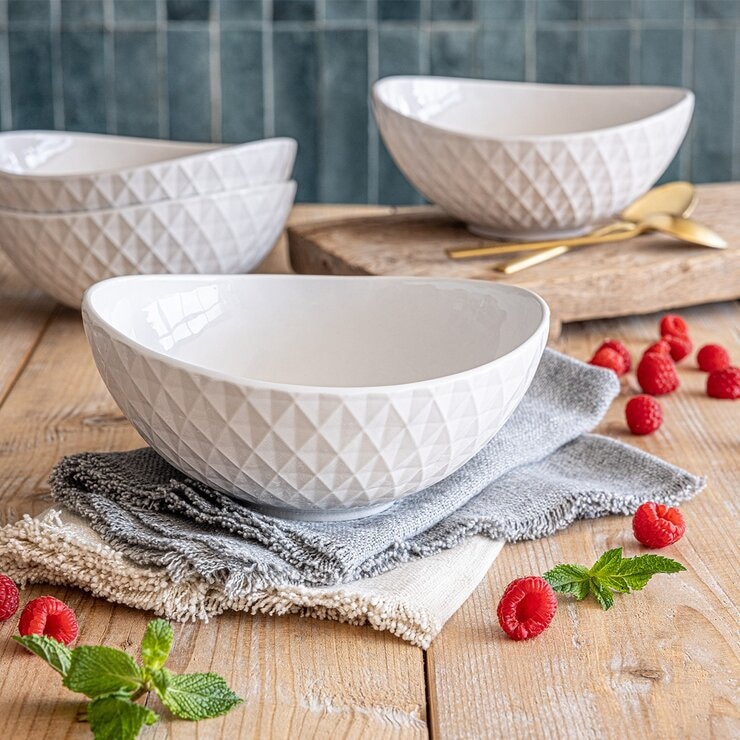 Over & Back Bistro Diamond 系列 橢圓形瓷碗 X 4件組