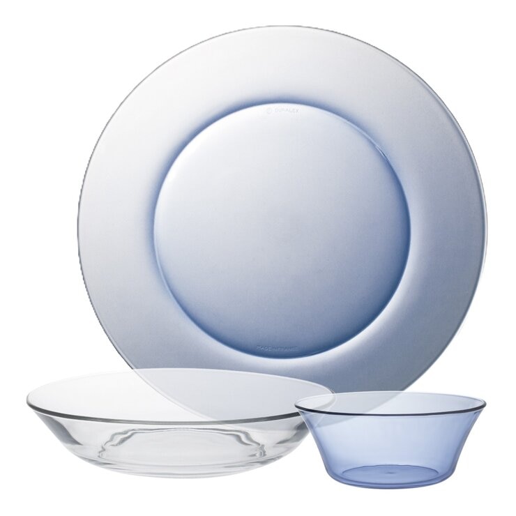 Duralex 玻璃餐碗盤 6件組 水藍