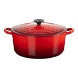 Le Creuset 雙耳圓形鑄鐵鍋 含電木頭鍋蓋 26公分 櫻桃紅
