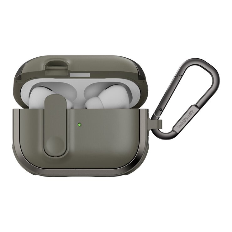 MAGEASY Odyssey 抗衝擊磁扣手繩耳機殼 AirPods Pro 1 & 2 金屬綠