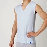 郡是 日本製涼感天竺V領男上衣 白 L