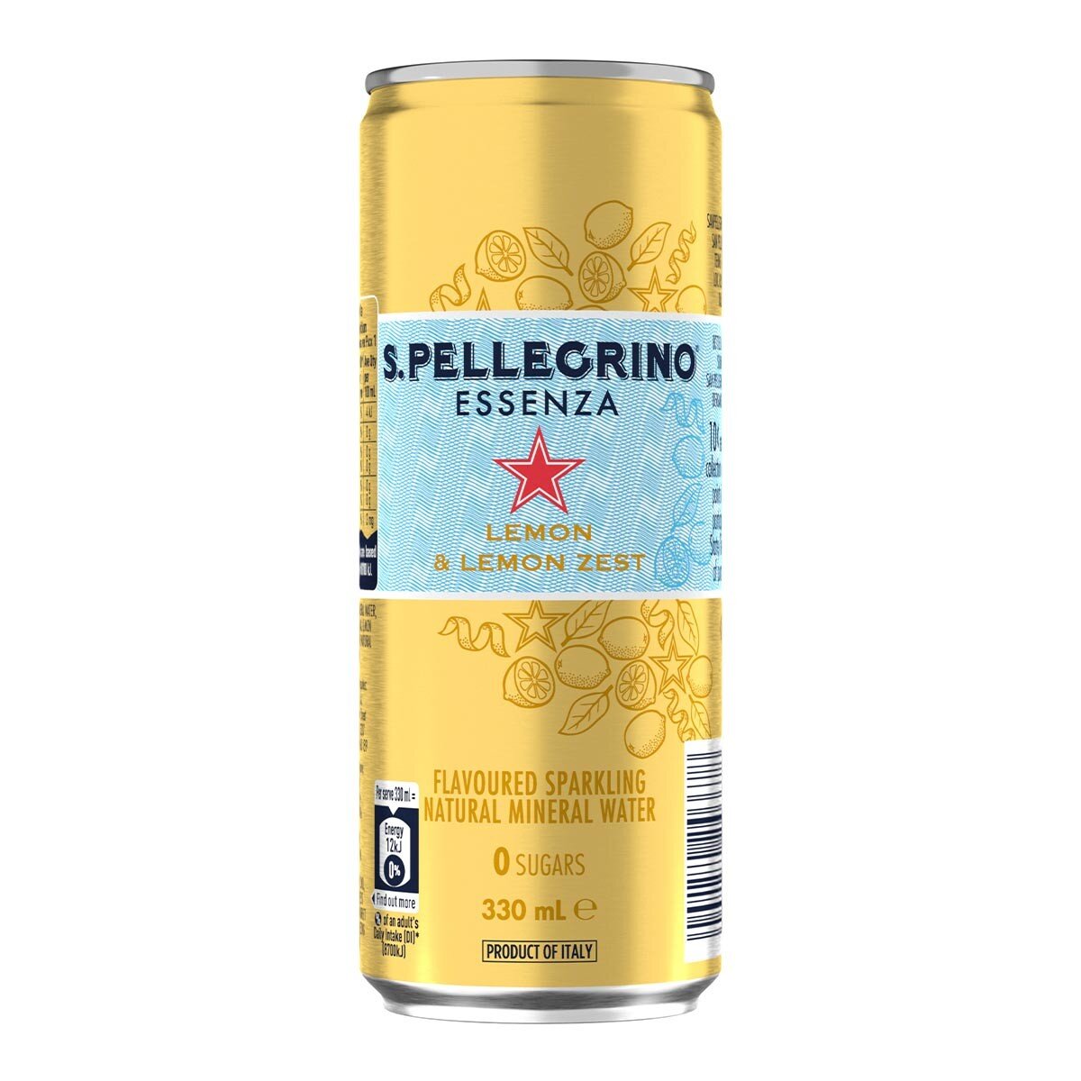 San Pellegrino 聖沛黎洛 零卡香氛氣泡飲 冰心凍檸風味 330毫升 X 24罐