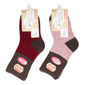 Nakai 女裏起毛止滑保暖襪 2入組 紅+粉