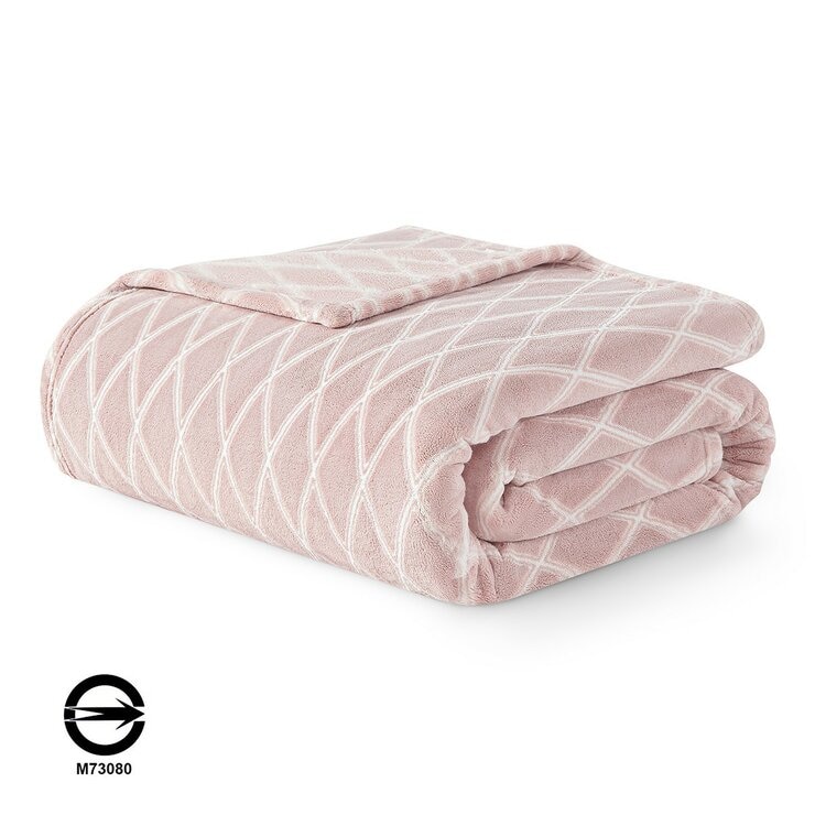 Casual Living 印花柔軟舒適毛毯 152公分 X 177公分 粉