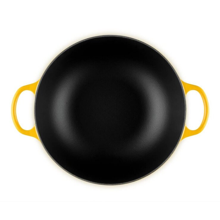 Le Creuset 媽咪鑄鐵鍋 含鋼頭鍋蓋 28公分 杏桃黃