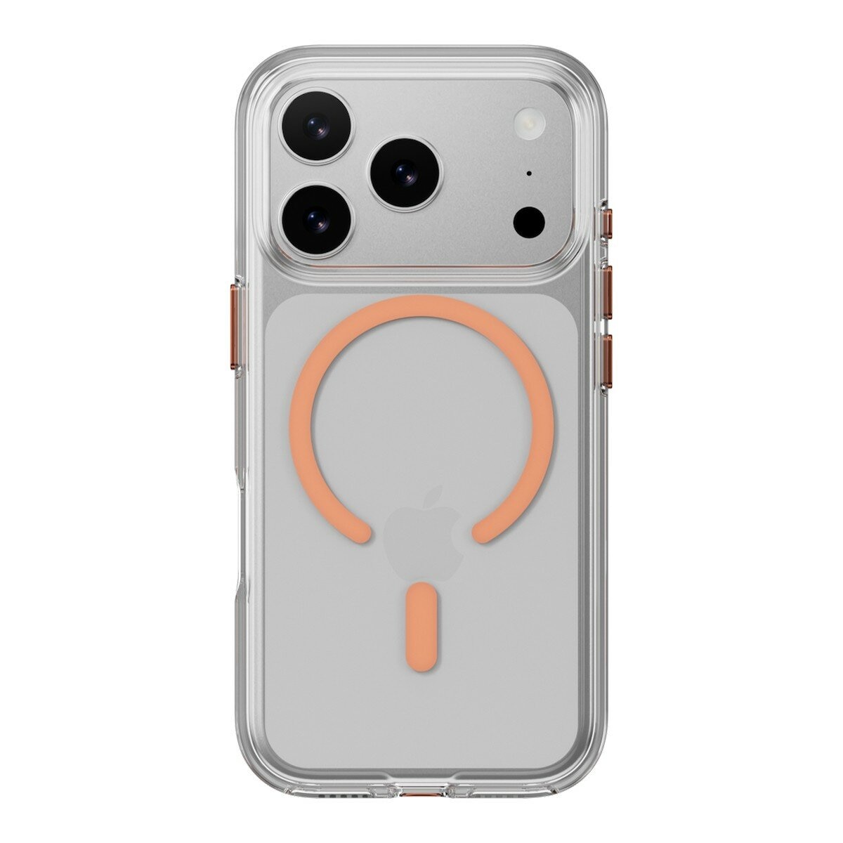 MAGEASY Bright M 不發黃軍規磁吸透明殼 iPhone 17 Pro(珊瑚磁圈) + 鏡頭保護貼Lenz(迷霧) + Vetro 9H 鋼化玻璃保護膜