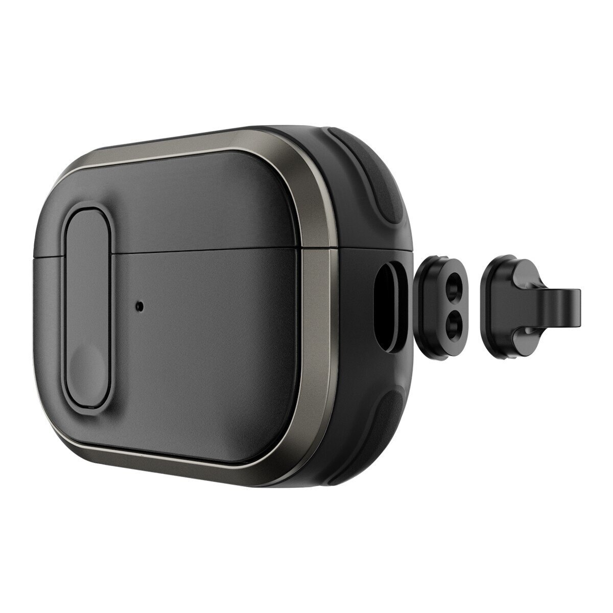 MAGEASY Odyssey 抗衝擊磁扣手繩耳機殼 AirPods Pro 1 & 2 金屬黑