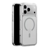 MAGEASY Bright M 不發黃軍規磁吸透明殼 iPhone 17 Pro Max(迷霧磁圈) + 鏡頭保護貼Lenz(白色) + Vetro 9H 鋼化玻璃保護膜
