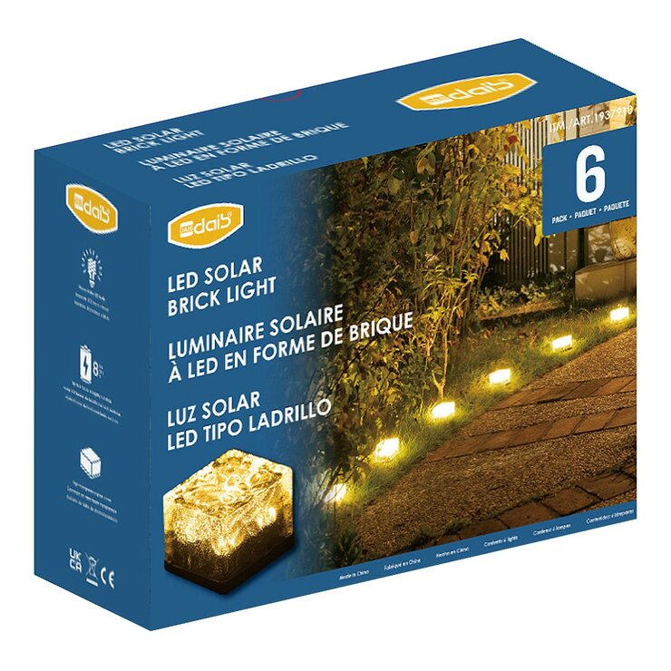 Dais LED太陽能磚塊燈 6入組