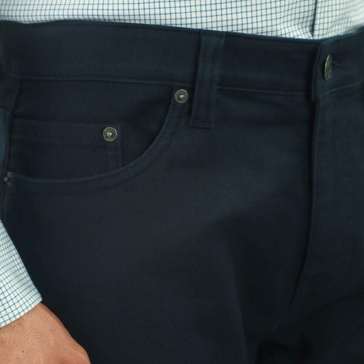 Jachs 男經典五口袋長褲 深藍 腰圍 34吋 X 褲長 30吋