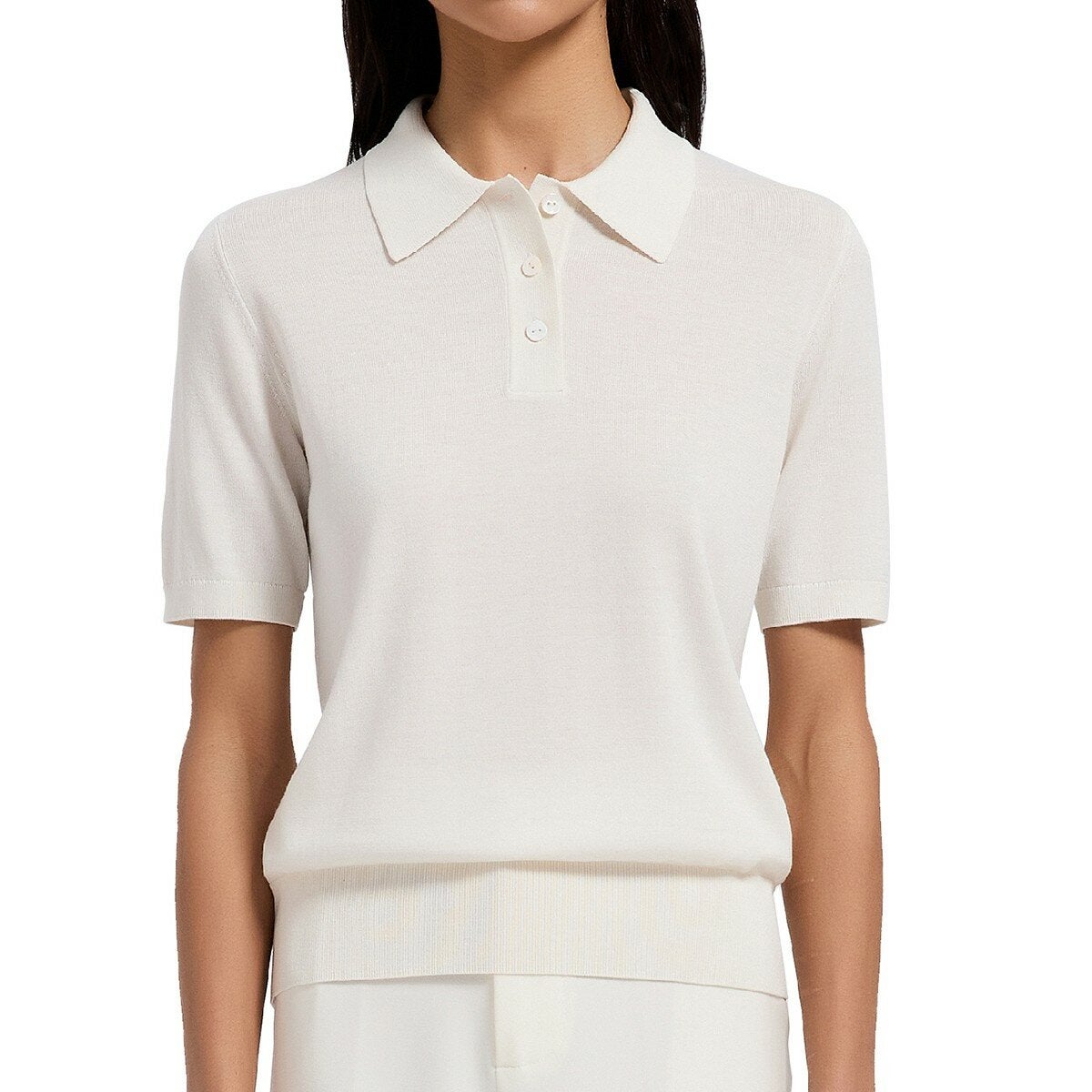 Brush Finch 女短袖Polo衫 白 S