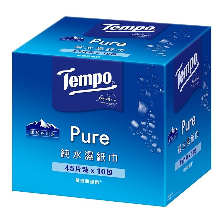 Tempo 純水濕巾家庭裝 45張 X 10包 X 2箱 Tempo 純水濕巾家庭裝 45張 X 10包 X 2箱