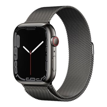 Apple Watch S7 GPS + 行動網路 45公釐 不鏽鋼錶殼搭配米蘭式錶環