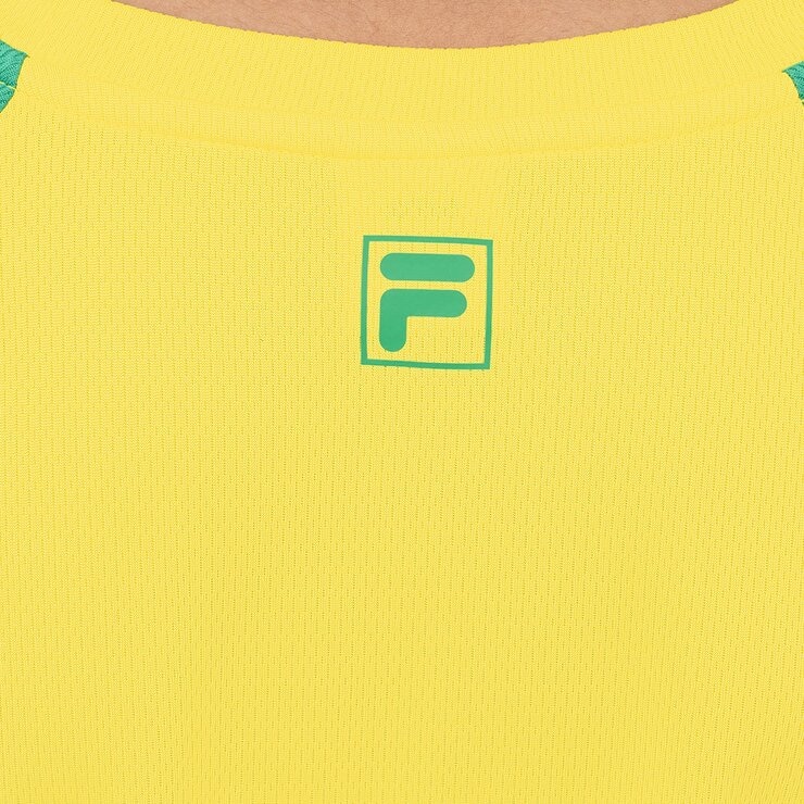 Fila 兒童足球短袖套組 黃/藍 XS