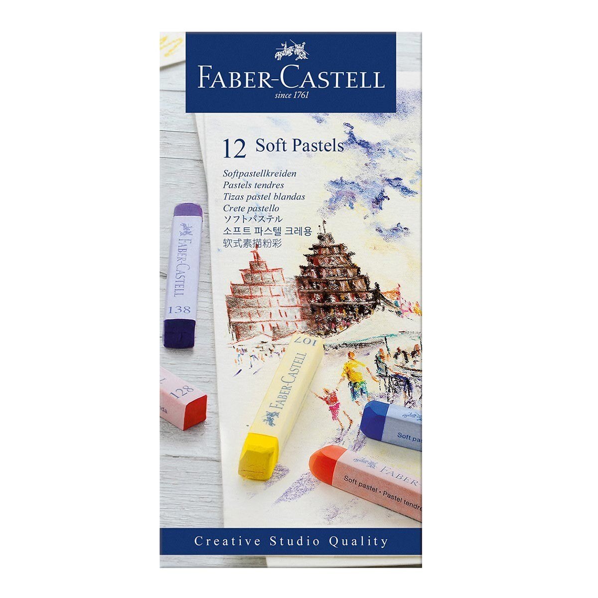 Faber-Castell 輝柏創意工坊軟性長形粉彩條 12色