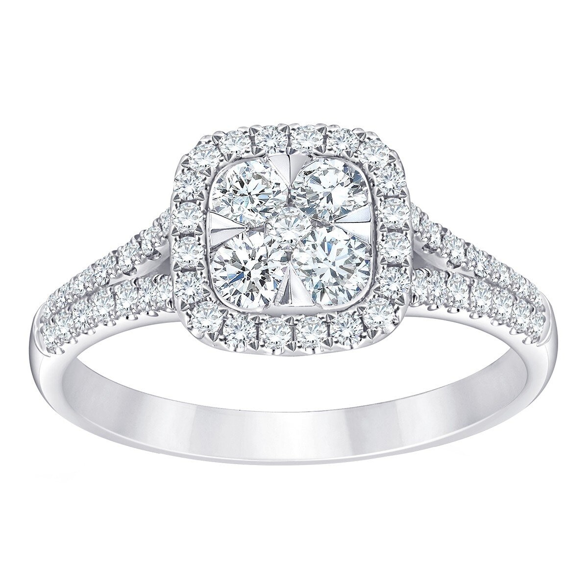 0.85 克拉 14K白K金 圓形鑽石戒指 VS2/I