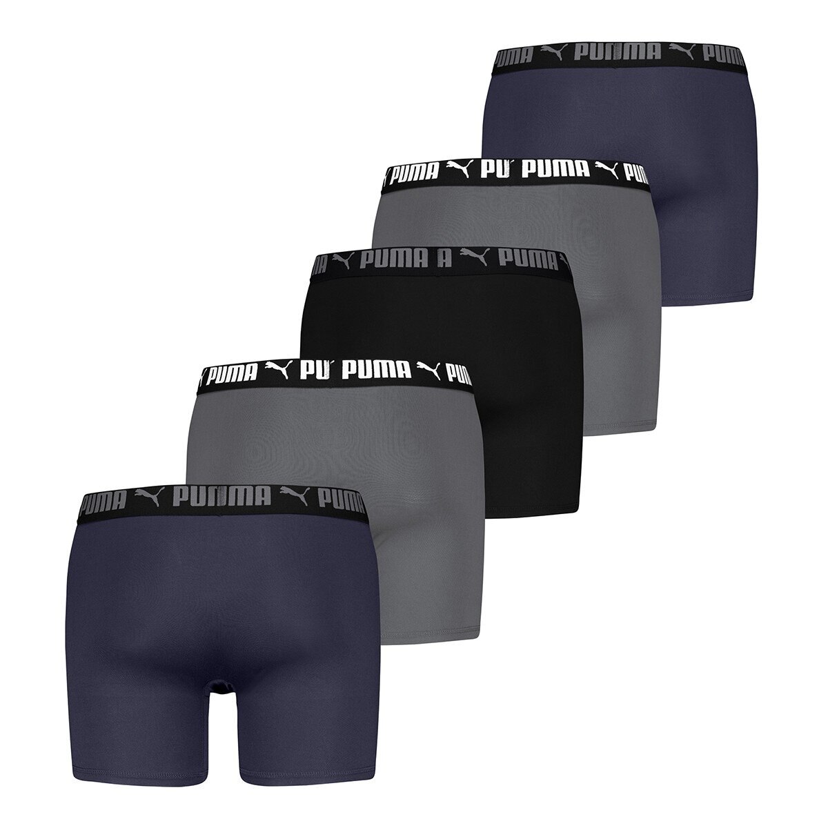 Puma 男平口內褲五入組 L號 藍色組合
