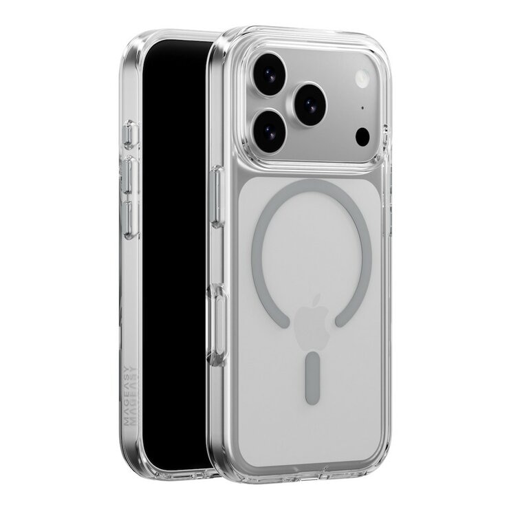 MAGEASY Bright M 不發黃軍規磁吸透明殼 iPhone 17 Pro + 鏡頭保護貼Lenz鈦合金 + Vetro 9H 鋼化玻璃保護膜