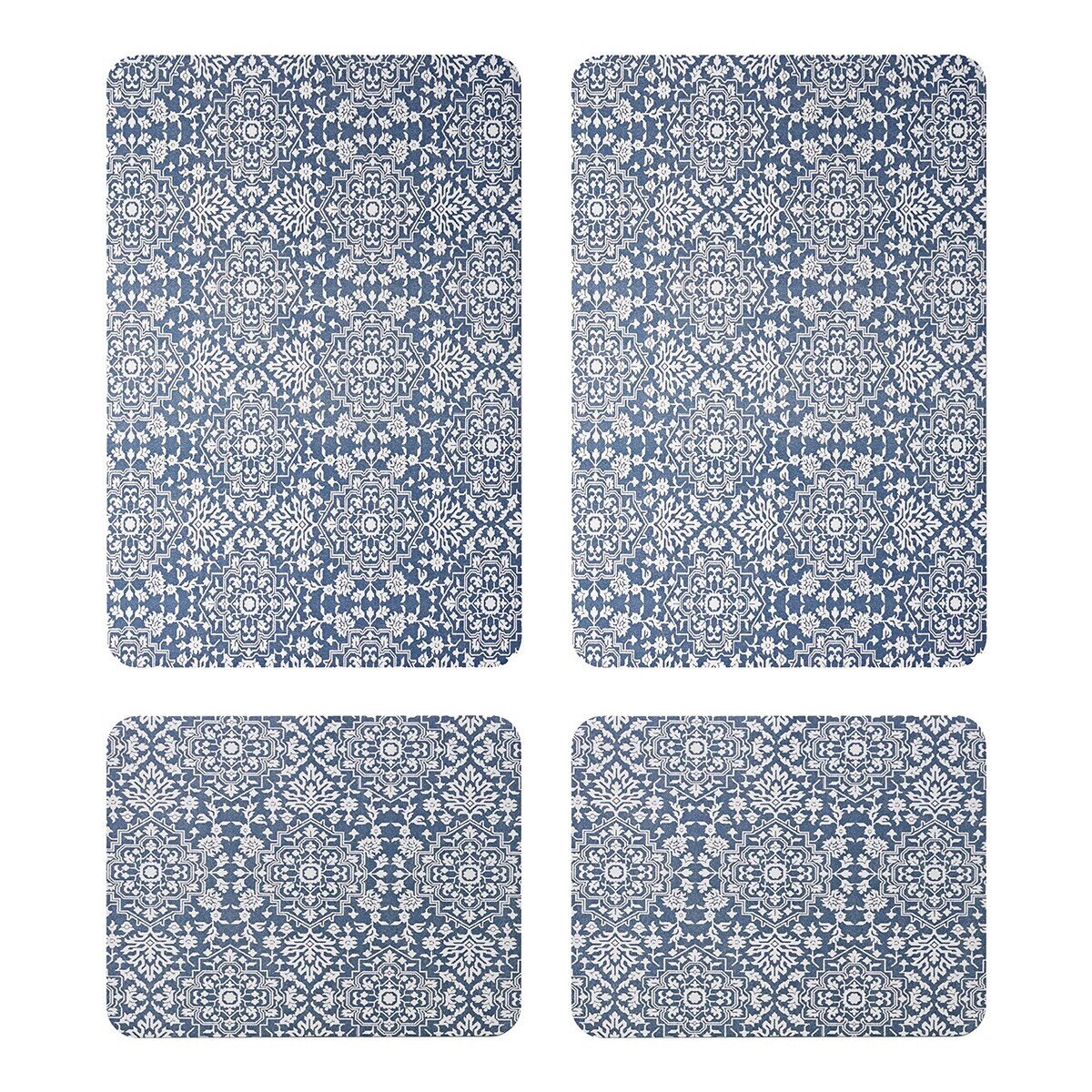 Creative Home 多用途吸水止滑墊 四入組 38公分 X 50公分 2入 + 50公分 X 76公分 2入 藍