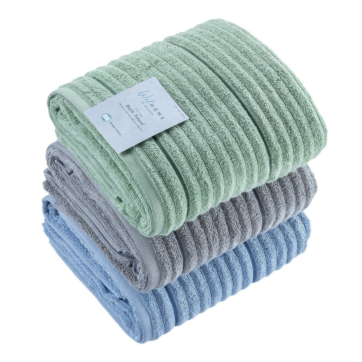 Welhome 波紋純棉浴巾 76公分 X 147公分