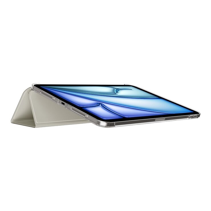 MAGEASY Facet 全方位支架透明背蓋保護套 適用於 2024 iPad Air 13吋 2025 M3 / 2024 M2 星光灰