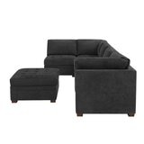 Thomasville 布面L型沙發附腳凳