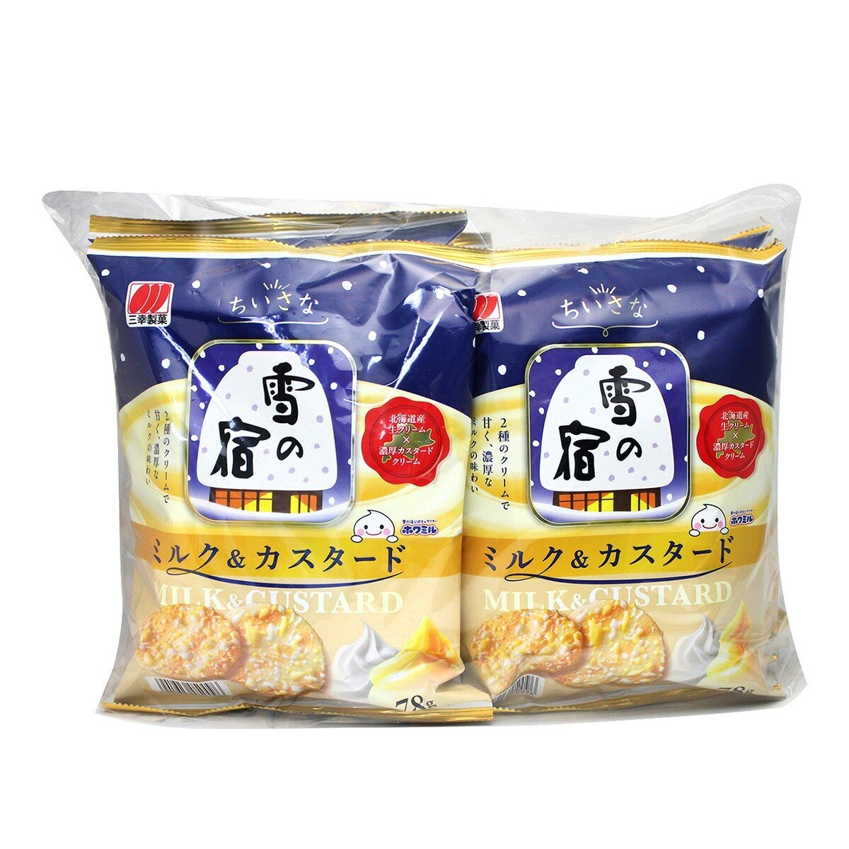 三幸 雪宿米果 北海道濃厚牛奶卡士達風味 78公克 X 6包