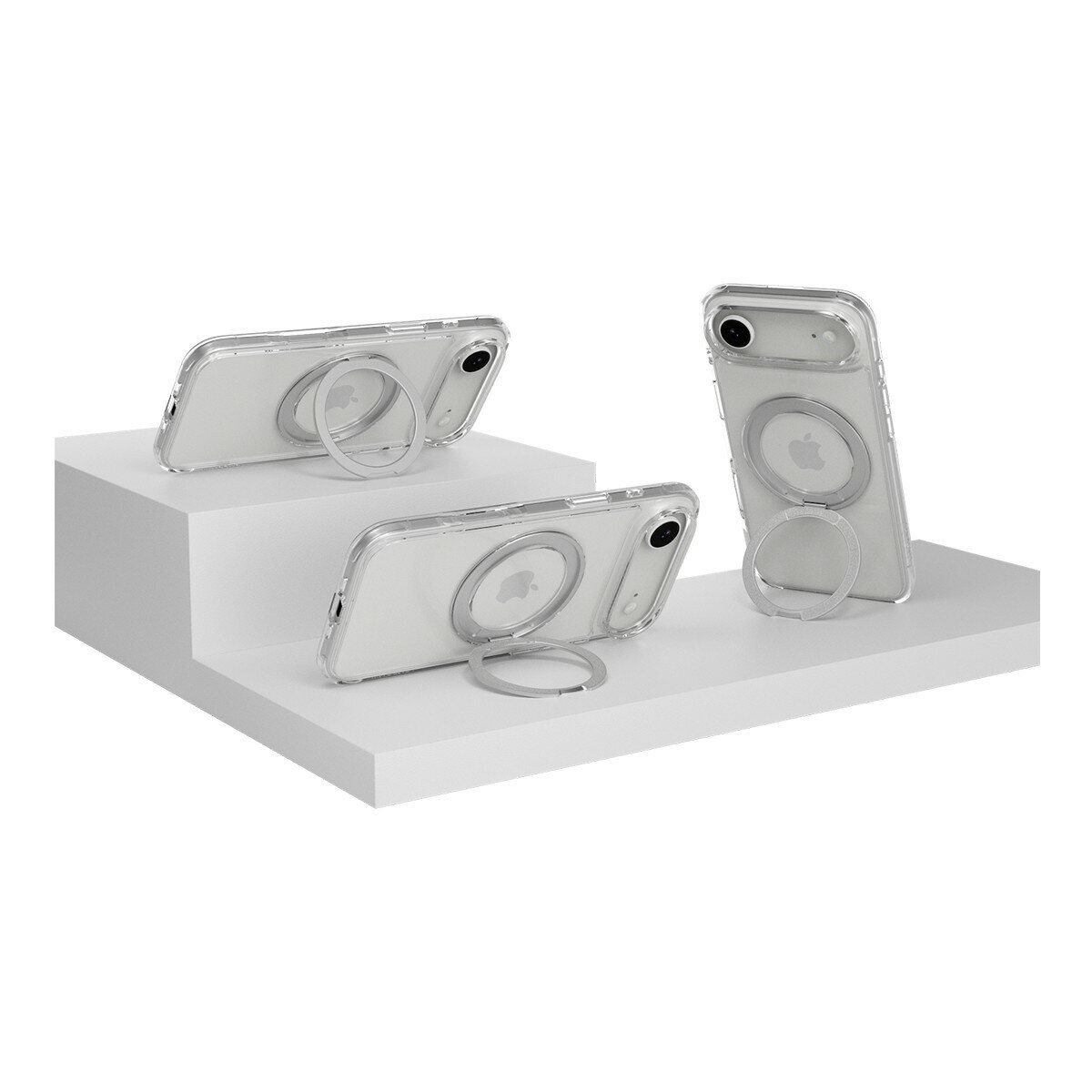 MAGEASY MagStand 360 M 磁吸旋轉支架防摔手機殼 iPhone Air (透明) + 鏡頭保護貼 Lenz(迷霧) + Vetro 9H 鋼化玻璃保護膜