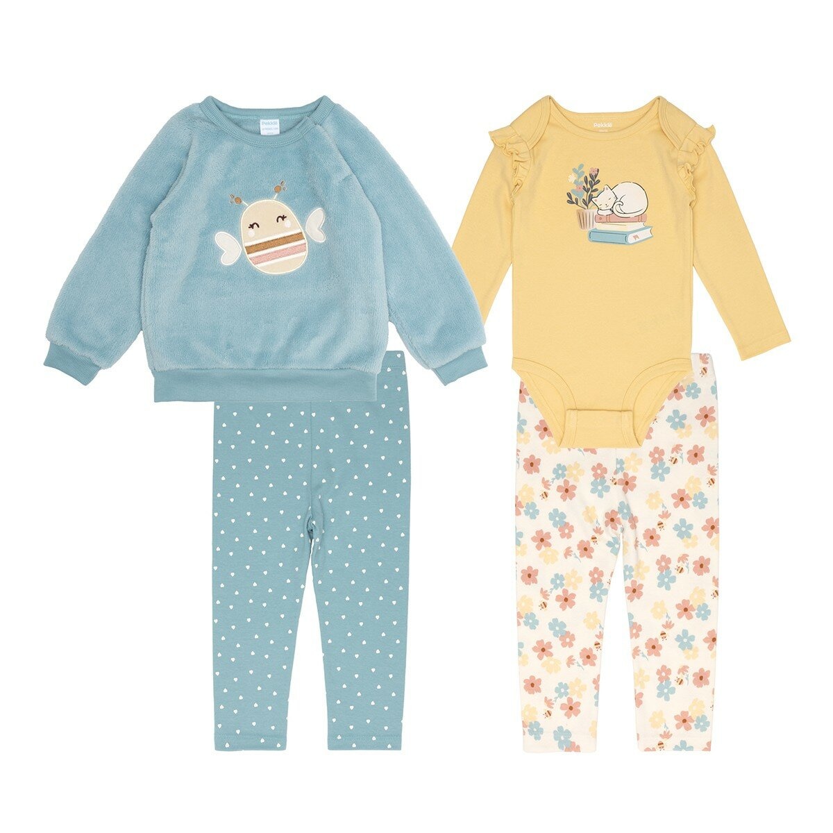 Pekkle 嬰兒秋冬服飾四件套組