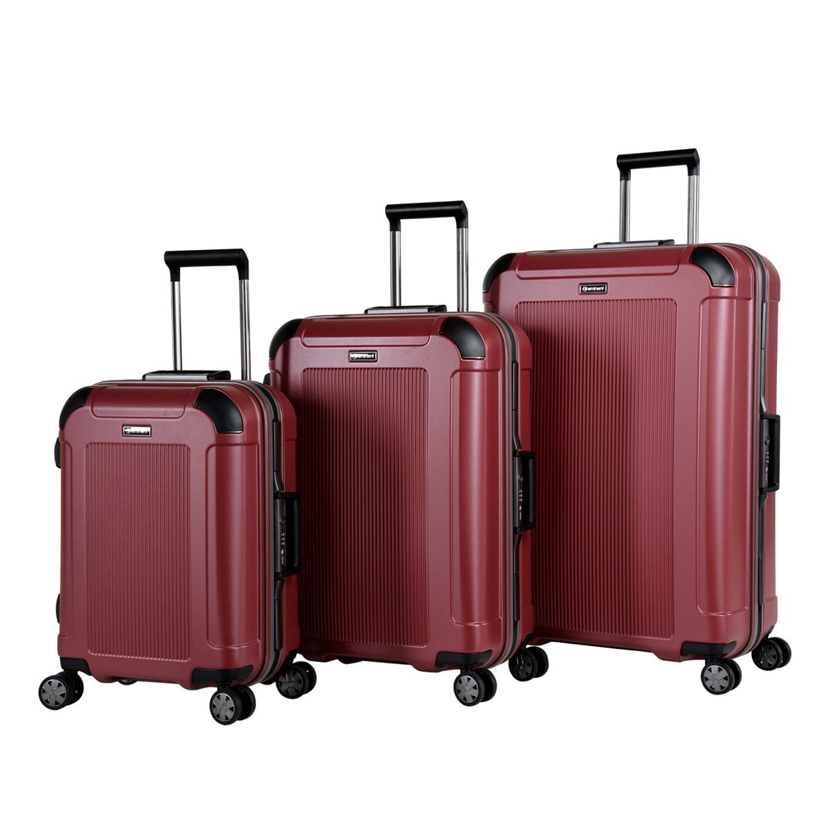 Eminent 20吋 + 24吋 + 28吋 PC 鋁合金細框行李箱 胭脂紅