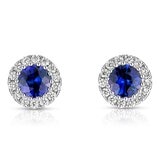0.16克拉 藍寶石鑽石耳環 VS2/I