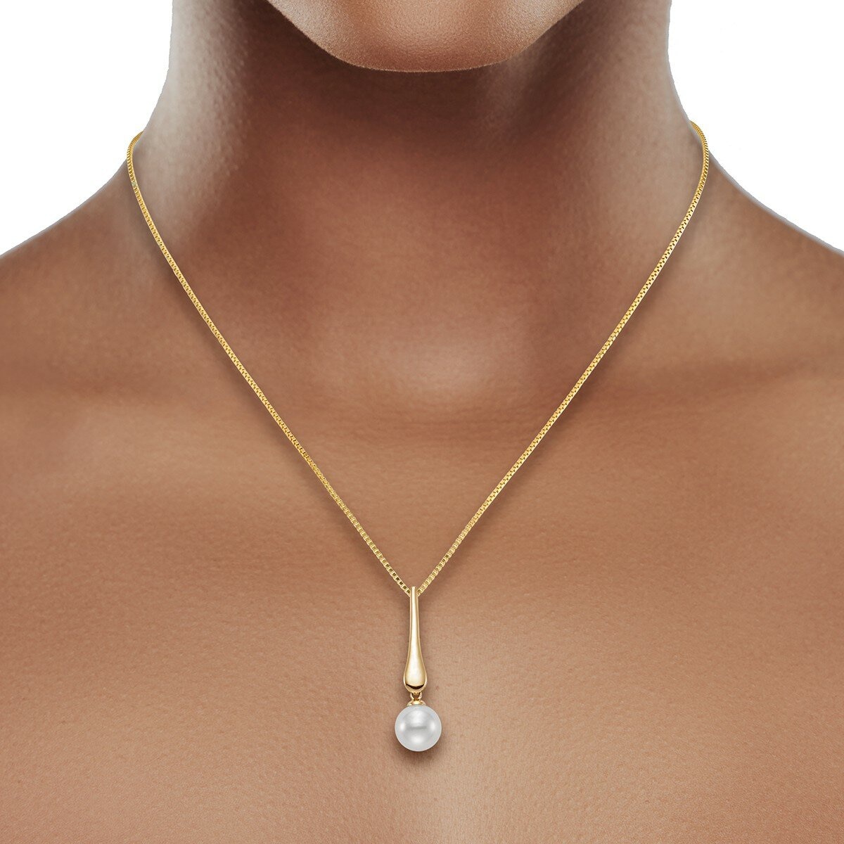 淡水珍珠項鍊 14K黃K金 8公釐-8.5公釐