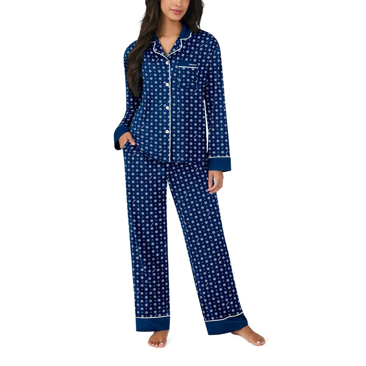 DKNY 女長袖睡衣套組 深藍