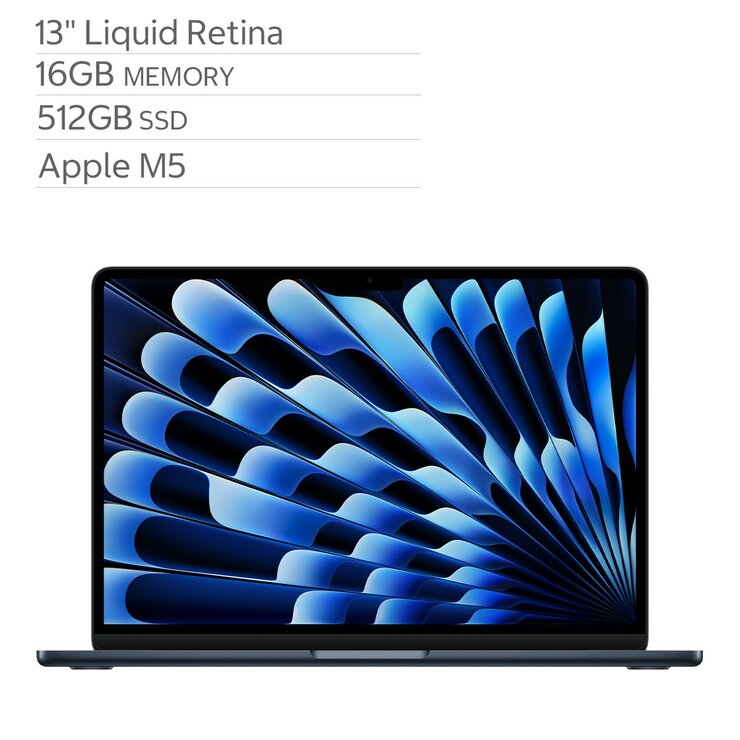 Apple MacBook Air 13吋 搭配 M5晶片 10核心CPU 8核心GPU 16GB 512GB SSD 午夜色 Apple MacBook Air 13吋 搭配 M5晶片 10核心CPU 8核心GPU 16GB 512GB SSD 午夜色